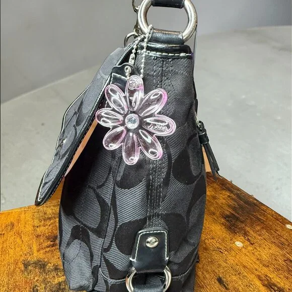 Coach Kyra Signature Black Jacquard Messenger Crossbody Bag F16553 - Picture 8 of 13